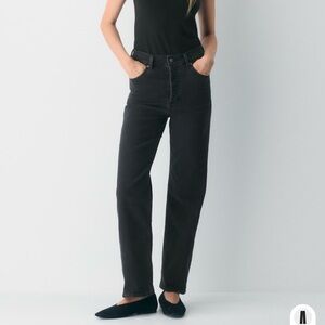 Aritzia Denim Forum The Arlo Hi-Rise Straight Jeans Black